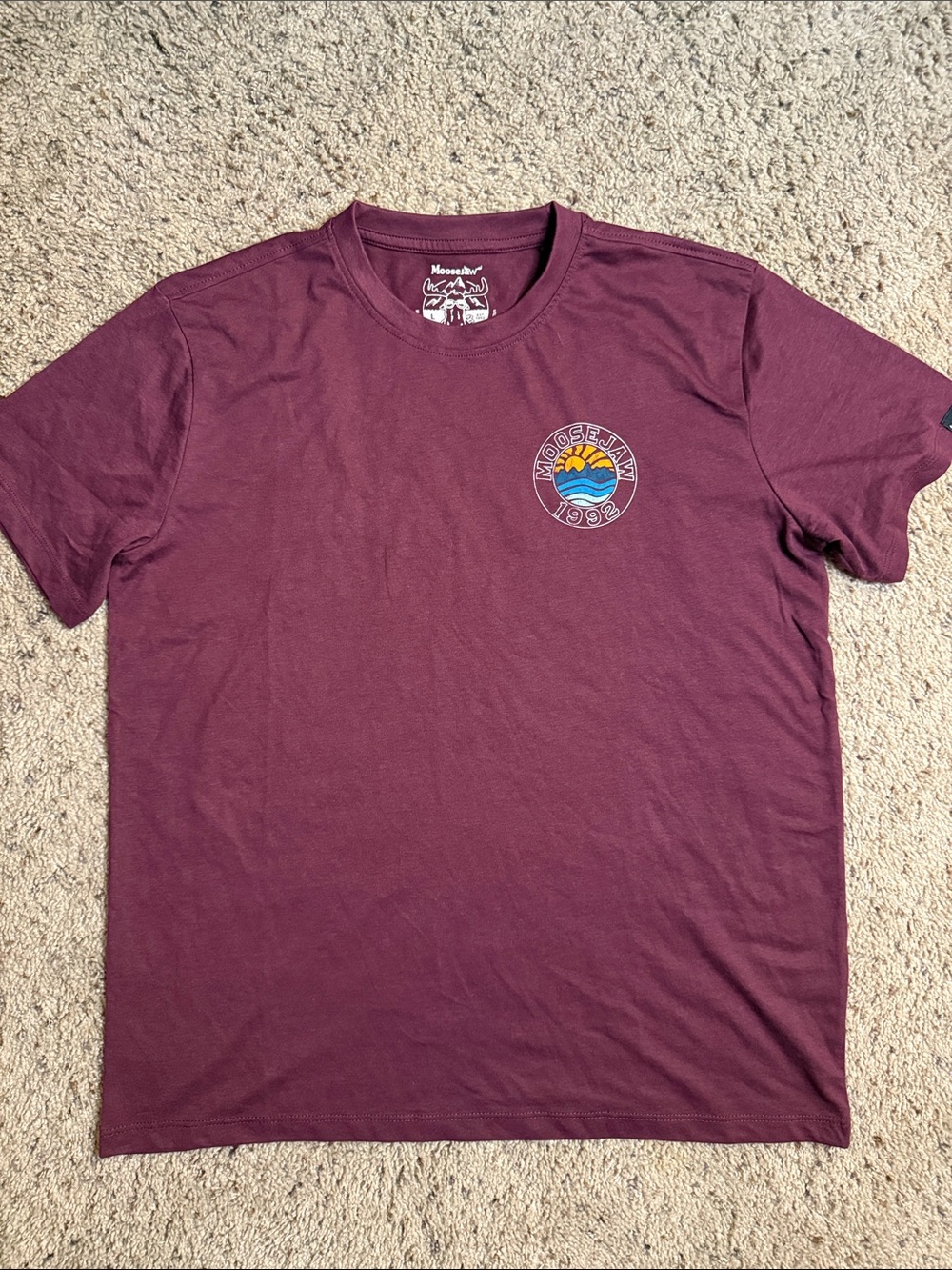 Moosejaw Men's Burgundy Short Sleeve Logo Tee